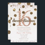 Invitación Bronze Polka Dots Rosa Gold Sweet 16 Cumpleaños<br><div class="desc">Bronze Polka Dots Rosa Oro Dulce 16 Invitación de cumpleaños</div>