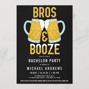 Invitación Bros y Booze Manly Beer Stein BachelParty