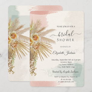 Invitación Brote de brocha, ducha de novia con flores de boho