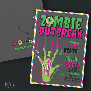 Invitación Brote de Zombies Fiesta desgarradora aterradoramen