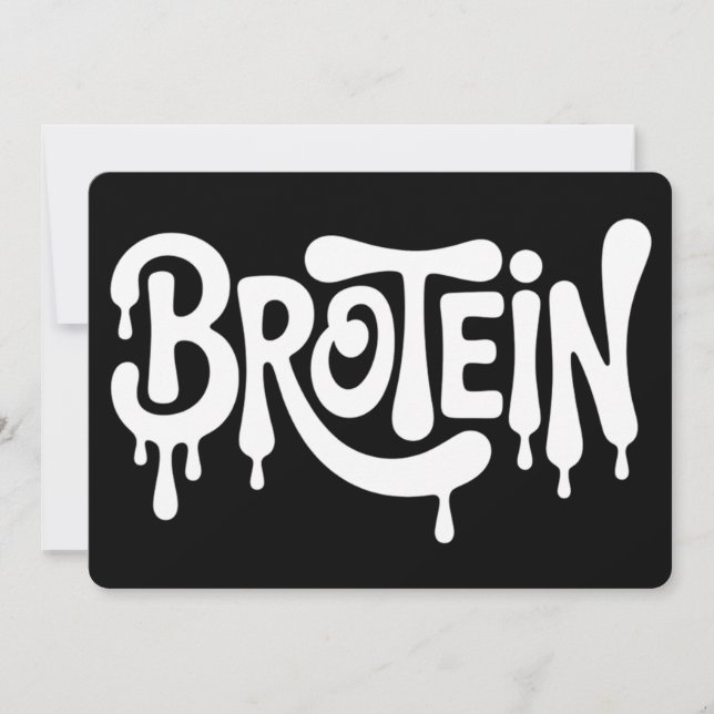 Invitación Brotein Protein Funny Bro Gym LGBTQ Gay Prily (Anverso)