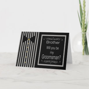 Invitación Brother Be my Groomsman Request Card