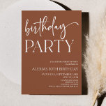 Invitación Brown Boho Bohemian Minimal Birthday Party<br><div class="desc">¡Esta es una invitación a la fiesta de cumpleaños Minimalista mínima de Boho Bohemian marrón!</div>
