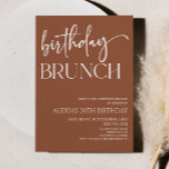 Invitación Brown Boho Bohemian Minimalista Birthday Brunch Fi<br><div class="desc">¡Esta es una invitación a un brunch Minimalista mínimo bohemio marrón de cumpleaños!</div>