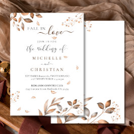 Invitación Brown Cae En El Amor Boda De Foliage De Otoño