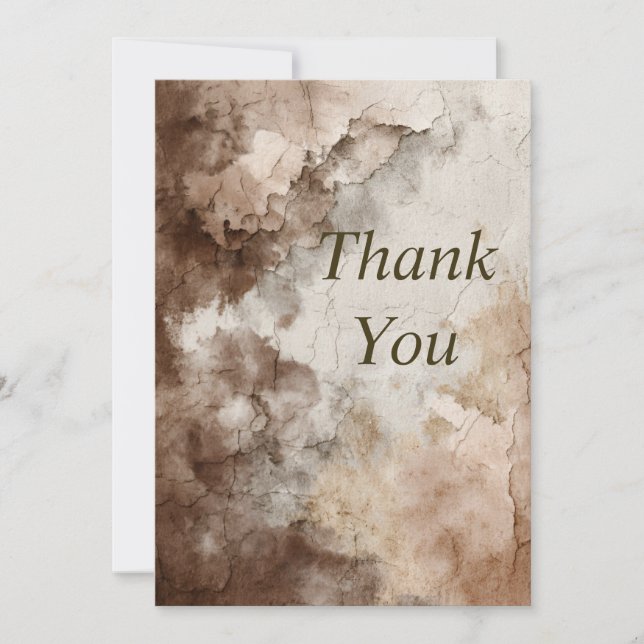 Invitación Brown Cracked Paint Thank You Card (Anverso)