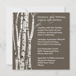 Invitación Brown elegante con los árboles de abedul que casa