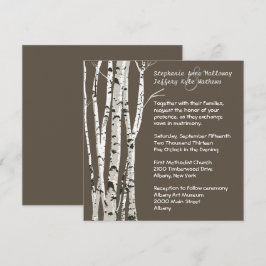 Invitación Brown elegante con los árboles de abedul que casa