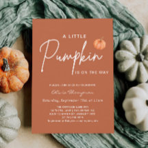Brown Fall Little Pumpkin Baby Shower