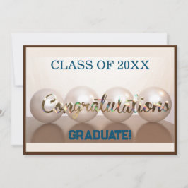 Invitación Brown Felicitaciones Globo de Graduación
