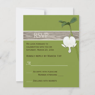 Invitación Brown Green Ivory Bleeding Heart Wedding RSVP