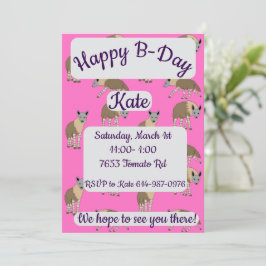 Invitación Brown Hyenas Happy Birthday