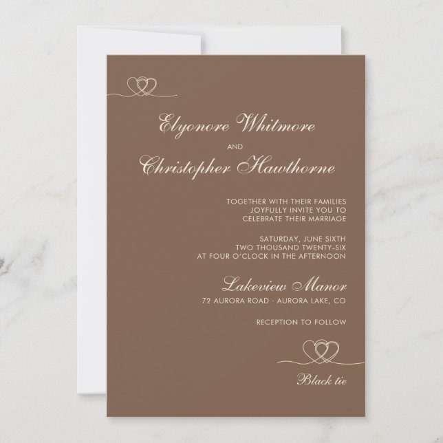 Invitación Brown Modern Chic Mix and Match Wedding (Anverso)