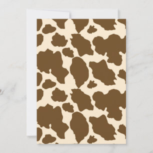 Invitación Brown Spots Cow Print Farmer Farm Animals Classy