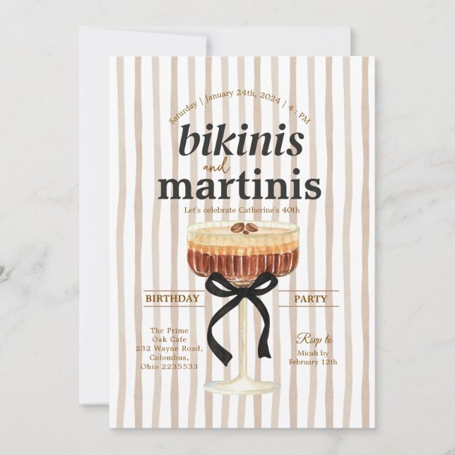 Invitación Brown Un Poco Más Viejo Fiesta Espresso Martini (Anverso)