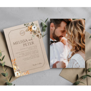 Invitación Brown Vintage   Boda de invierno de otoño