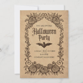 Invitación Brown Vintage Corporate Business Halloween Party
