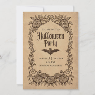 Invitación Brown Vintage Corporate Business Halloween Party