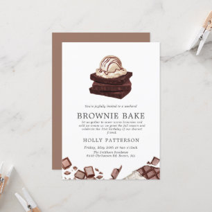 Invitación Brownie Bake   Pequeña reunión temática de hornear