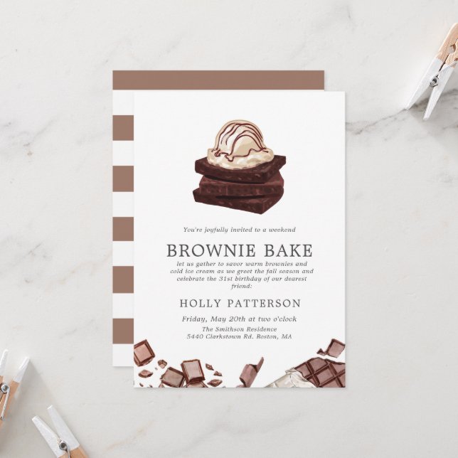 Invitación Brownie Bake | Reunión temática de Bake (Anverso/Reverso In Situ)