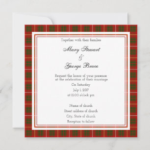 Invitación Bruce Scottish Boda Square Invitation