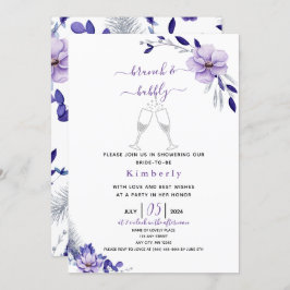 Invitación Bruet Lavender y Silver Floral Bridal Brunch
