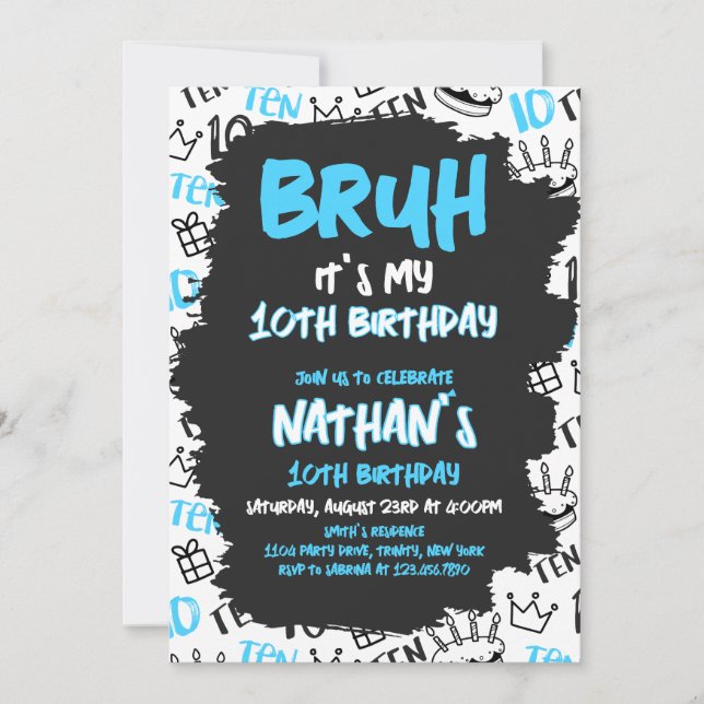 Invitación Bruh Birthday (Anverso)