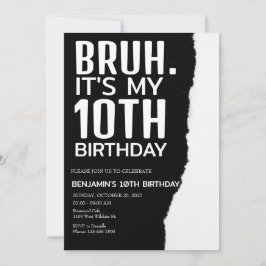 Invitación Bruh Birthday Invitation, Bruh es mi cumpleaños