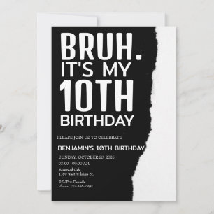 Invitación Bruh Birthday Invitation, Bruh es mi cumpleaños