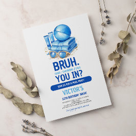 Invitación BRUH Blue Pool Fiesta Boy Cumpleaños
