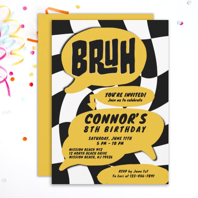 Invitación Bruh Boys Adolescente Fiesta de Cumpleaños (Subido por el creador)