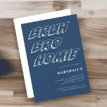 Invitación BRUH BRO HOMIE niños cumpleaños de tipografía mode<br><div class="desc">¡Prepárate para lanzar la última fiesta de cumpleaños, hermano! Nuestra moderna invitación azul y blanco 3d party es la manera perfecta de iniciar la celebración. Con su diseño de tipografía de moda diciendo bruh bro homie en el que estás invitado , esta invitación personalizada grita diversión y emoción. Dirigido a...</div>