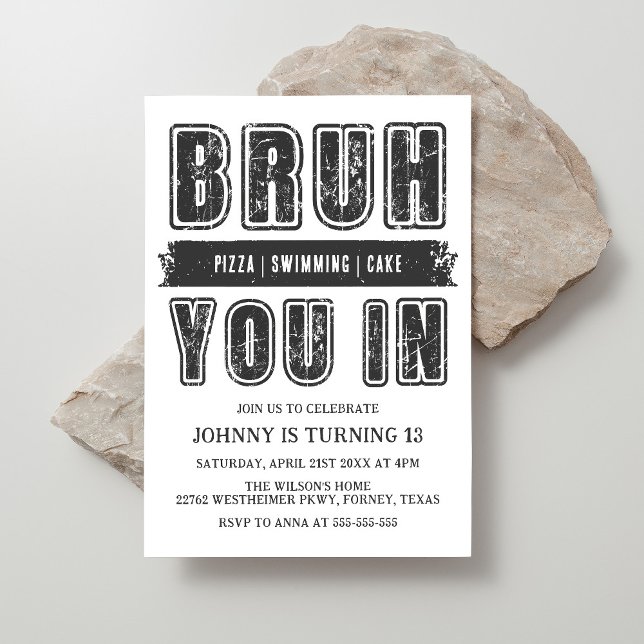 Invitación Bruh, ¿Estás? Aniversario del Fiesta de la piscina (Subido por el creador)