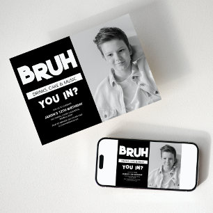 Invitación BRUH ¿Estás dentro? Cumpleaños con Foto