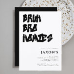 Invitación BRUH hermano homie moderno entre cumpleaños Invita<br><div class="desc">¡Prepárate para lanzar la última fiesta de cumpleaños, hermano! Nuestra moderna invitación a participar en graffiti en blanco y negro es la manera perfecta de iniciar la celebración. Con su diseño de tipografía de moda diciendo bruh bro homie en el que estás invitado , esta invitación personalizada grita diversión y...</div>