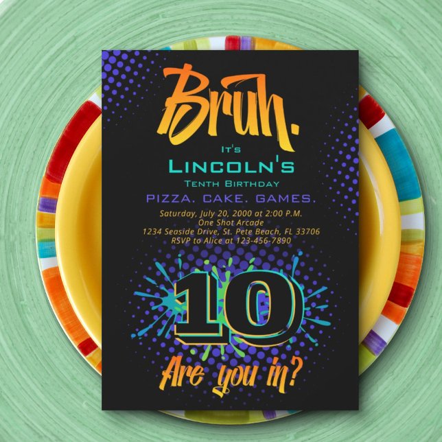 Invitación Bruh Teen Boy Birthday (Subido por el creador)