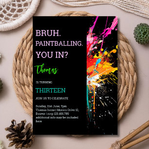 Invitación Bruh, tú en... cumpleaños de paintball