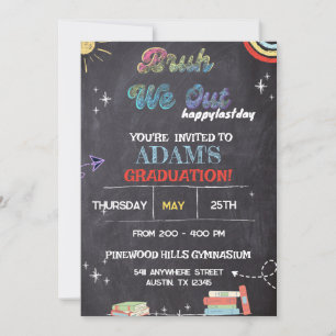Invitación Bruh We Out Chalkboard pre k Graduación