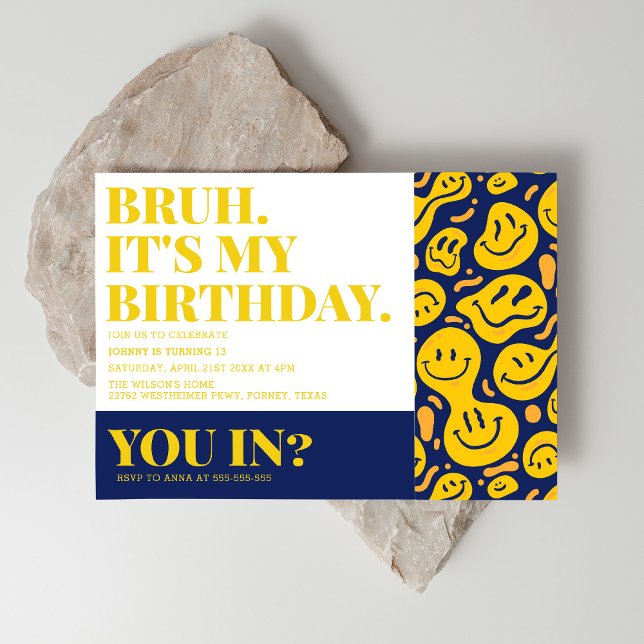 Invitación Bruh You In Trendy Boy Birday (Subido por el creador)