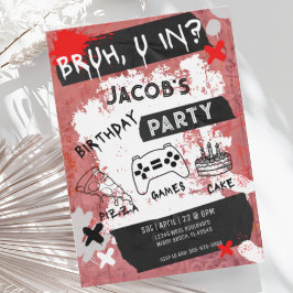 Invitación Bruh You In Video Game Adolescente Cumpleaños