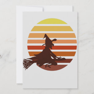 Invitación bruja al atardecer diversión halloween