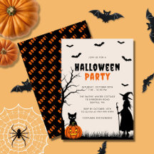 Bruja de calabaza naranja negra Fiesta de Hallowee