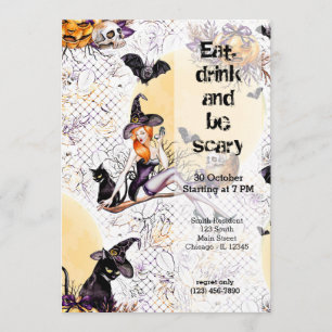 Invitación Bruja de Halloween