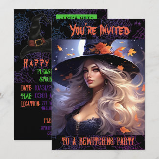 Invitación Bruja de Halloween
