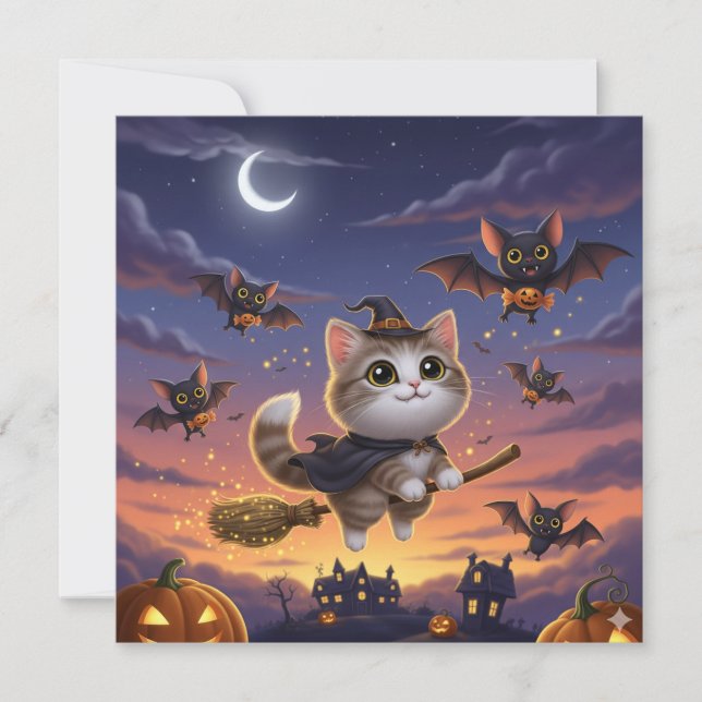 Invitación Bruja de Halloween (Anverso)