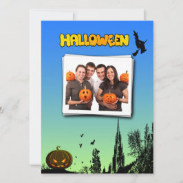 Invitación Bruja de la puesta de Halloween Calabaza Foto pers