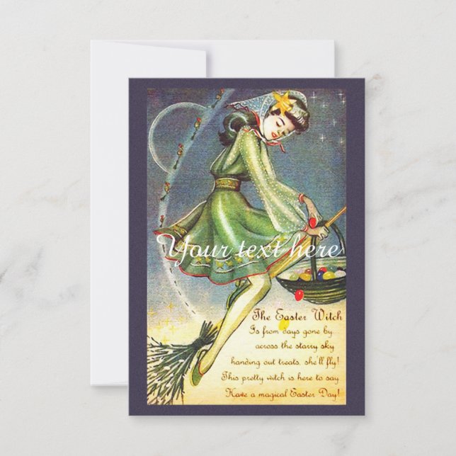 Invitación Bruja de Pascua Caída (Anverso)