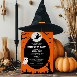 Invitación Bruja espeluznante por la fiesta de Halloween del 