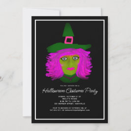 Invitación Bruja Fiesta de disfraces de Halloween para adulto