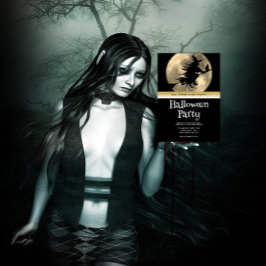 Invitación Bruja gótica del partido de Halloween